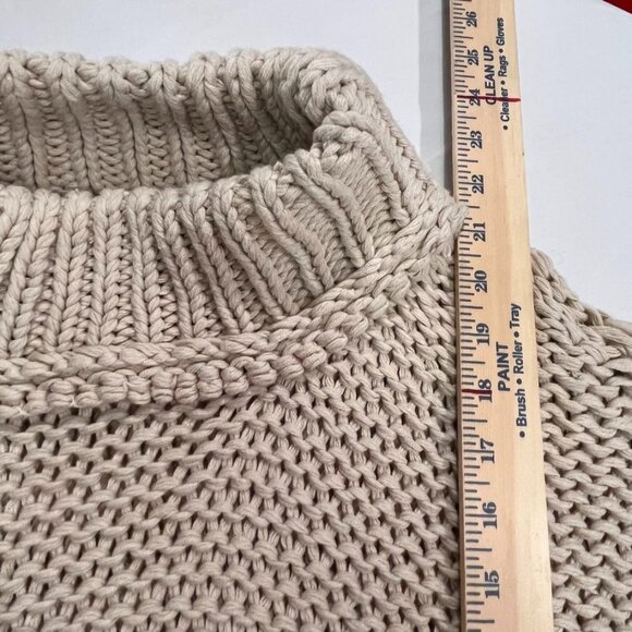 Free People My Only Sunshine Chunky Knit Cowl Neck Sweater Tan Small - Picture 6 of 8
